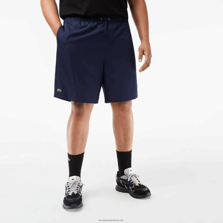 Lacoste sport relaxed fit jersey gevoerde short - grote maten - groot 0828H1447 marineblauw 166 Heren