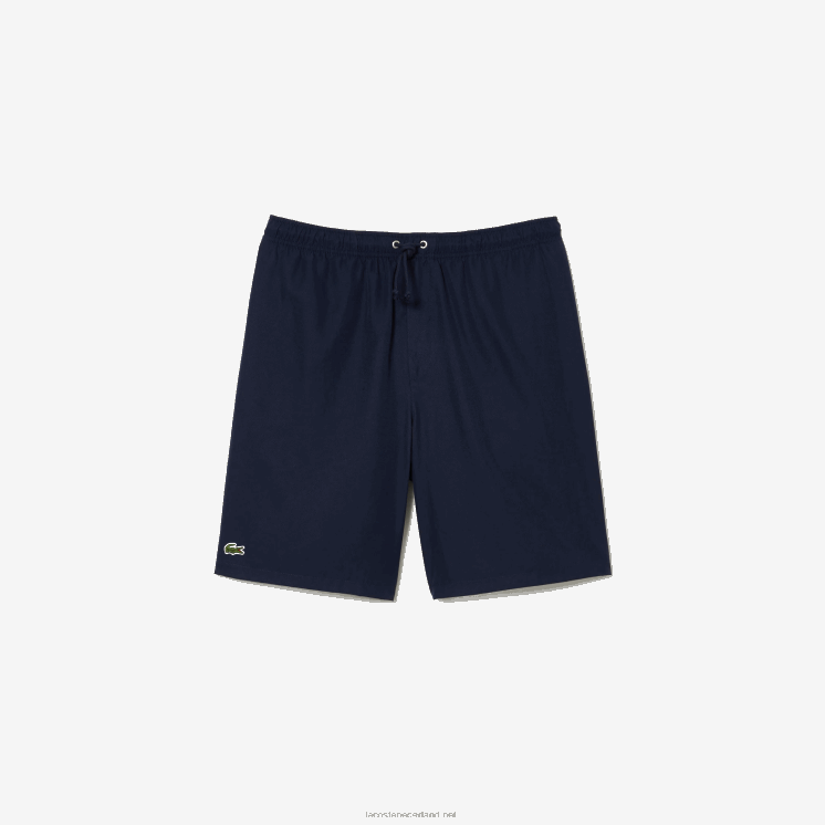 Lacoste sport tennis effen diamant geweven shorts 0828H1441 marineblauw 166 Heren