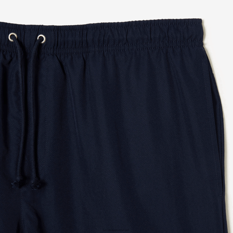 Lacoste sport tennis effen diamant geweven shorts 0828H1441 marineblauw 166 Heren