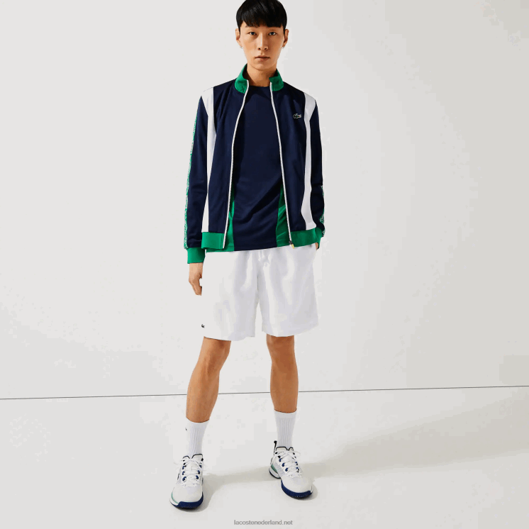 Lacoste sport tennis effen diamant geweven shorts 0828H1442 wit 001 Heren