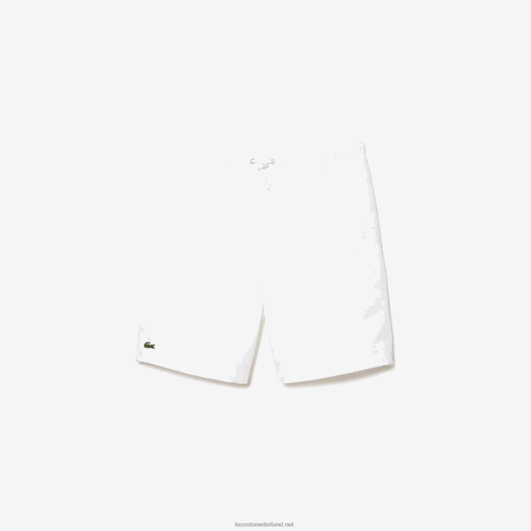 Lacoste sport tennis effen diamant geweven shorts 0828H1442 wit 001 Heren