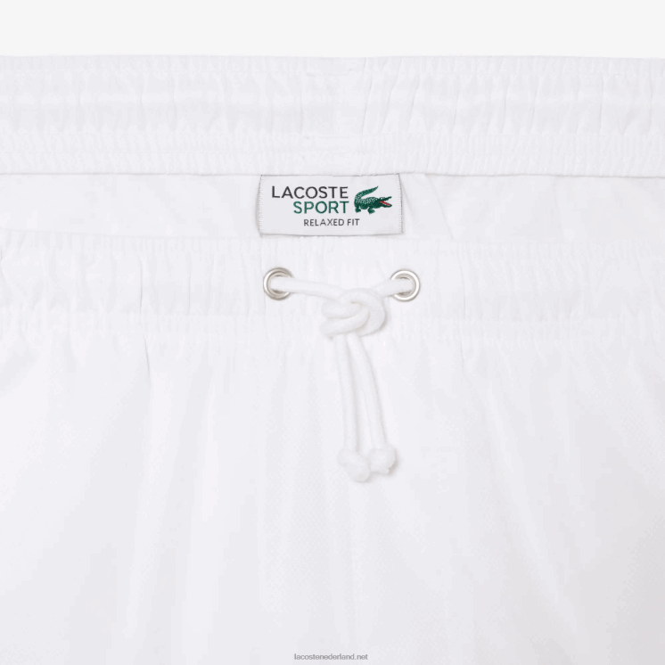 Lacoste sport tennis effen diamant geweven shorts 0828H1442 wit 001 Heren