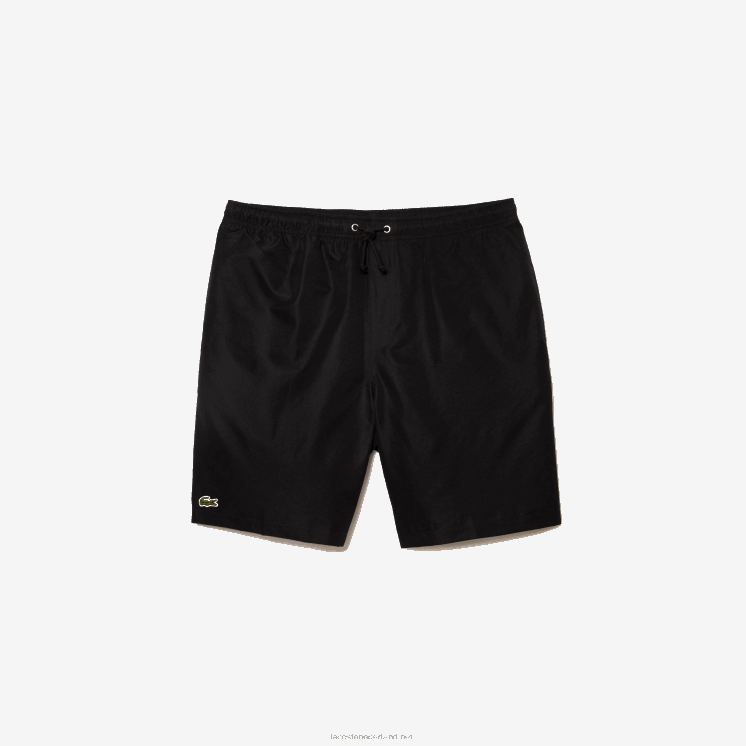Lacoste sport tennis effen diamant geweven shorts 0828H1443 zwart 031 Heren