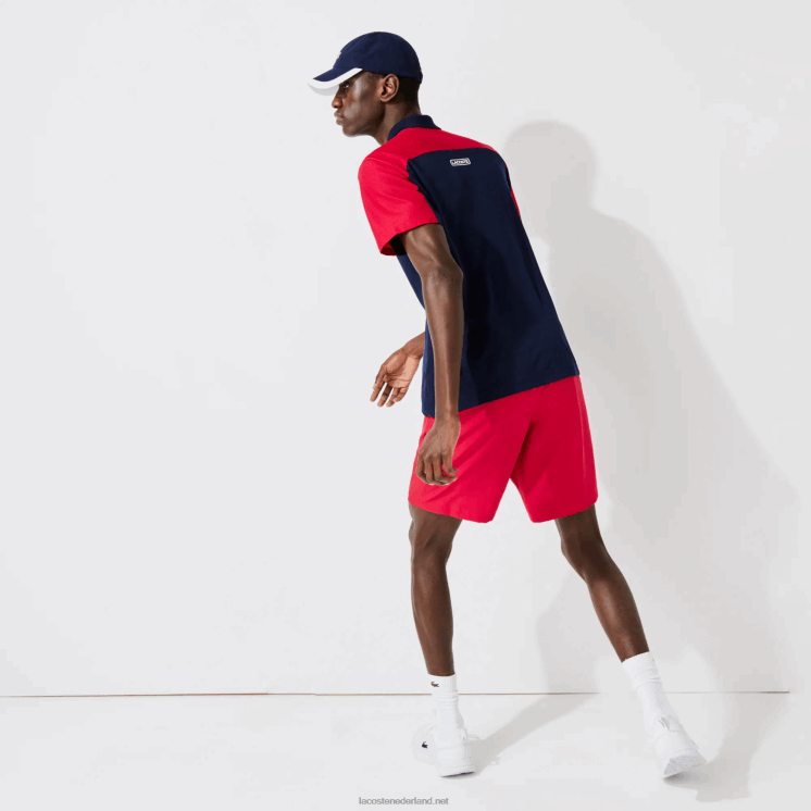 Lacoste sport tennis effen diamant geweven shorts 0828H1444 rood 029 Heren