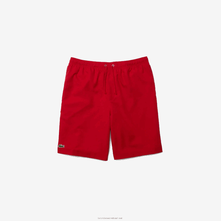 Lacoste sport tennis effen diamant geweven shorts 0828H1444 rood 029 Heren