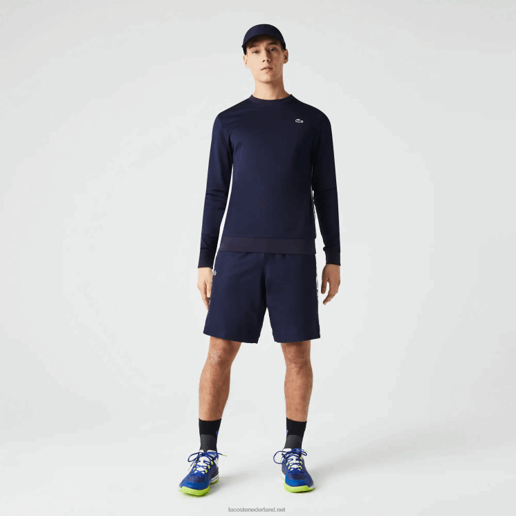 Lacoste sportieve taft tennisshorts 0828H1334 marineblauw 166 Heren