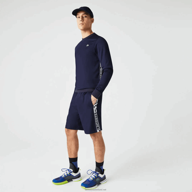 Lacoste sportieve taft tennisshorts 0828H1334 marineblauw 166 Heren
