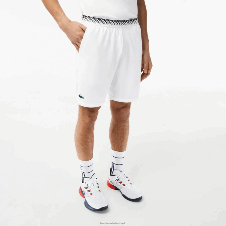 Lacoste tennis x daniil medvedev mesh short 0828H428 wit 001 Heren