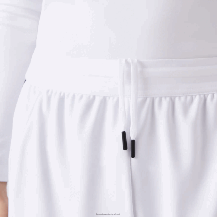 Lacoste tennisshort met contrasterende sportprint 0828H1536 wit 800 Heren
