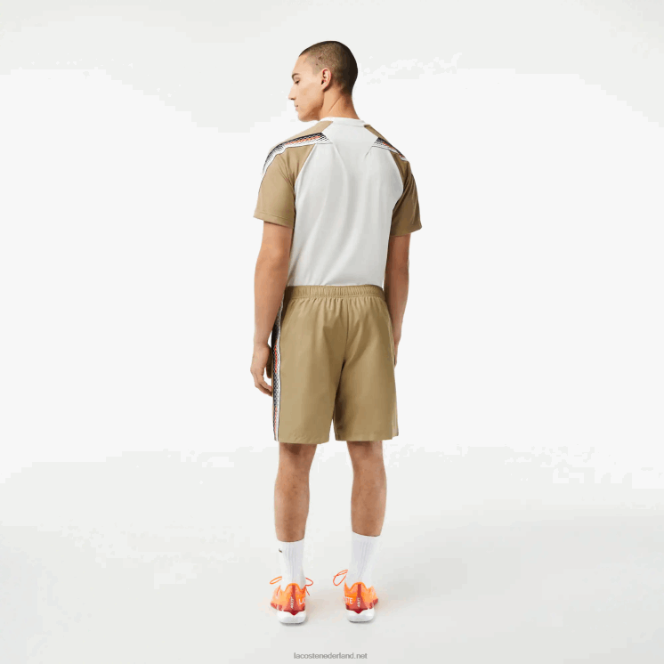 Lacoste tennisshort van gerecycled polyester 0828H16 beige cb8 Heren