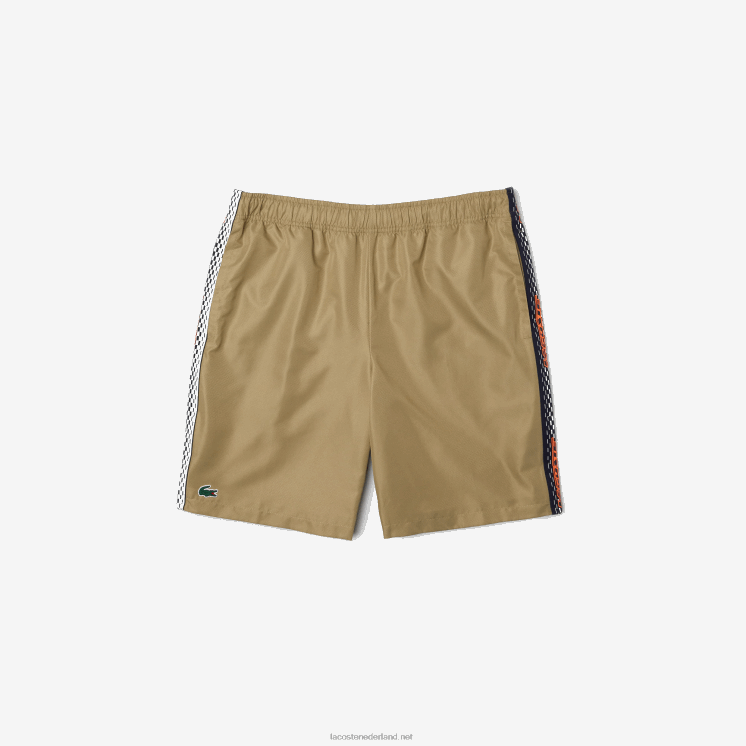 Lacoste tennisshort van gerecycled polyester 0828H16 beige cb8 Heren