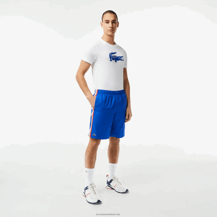 Lacoste tennisshort van gerecycled polyester 0828H18 blauwe kxb Heren