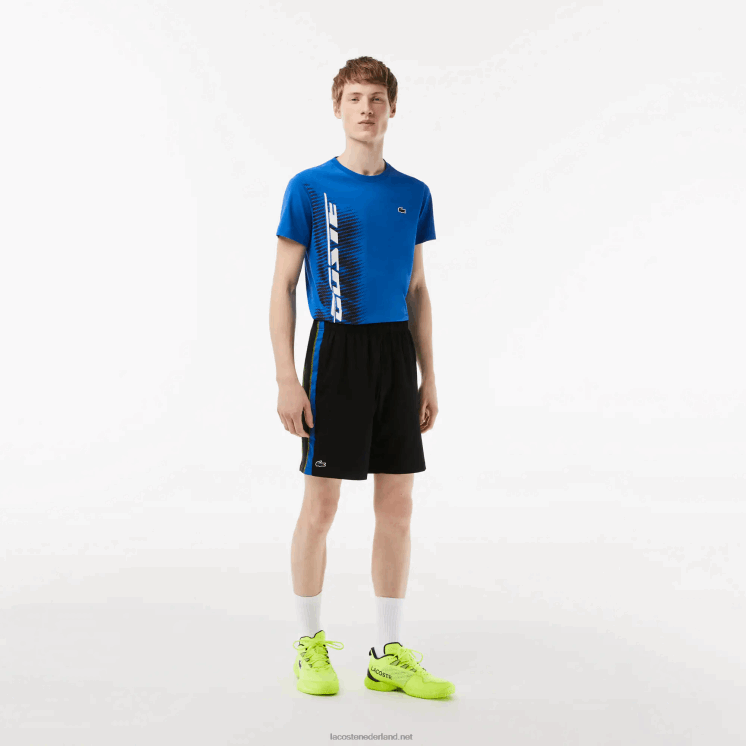 Lacoste tennisshort van gerecycled polyester 0828H425 zwart blauw geel xis Heren