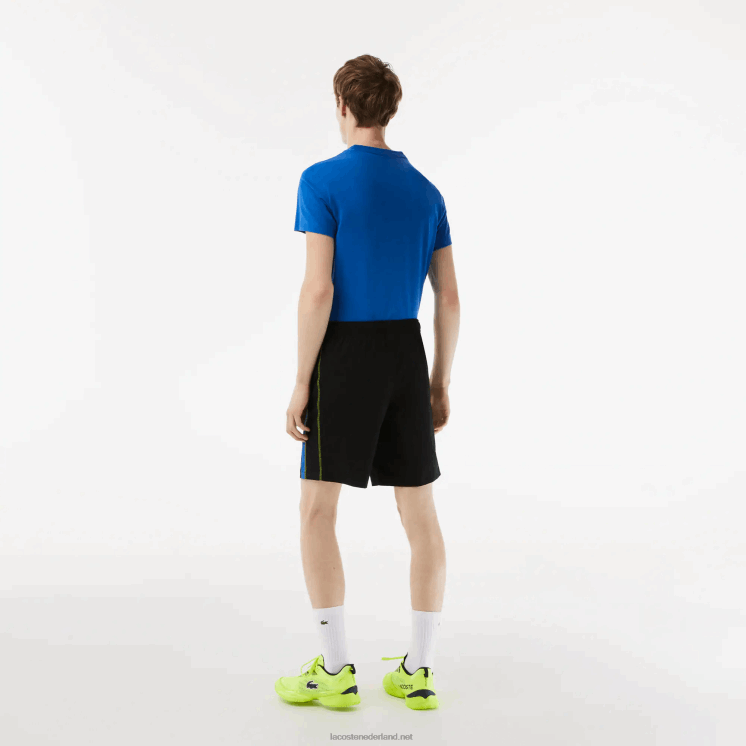 Lacoste tennisshort van gerecycled polyester 0828H425 zwart blauw geel xis Heren