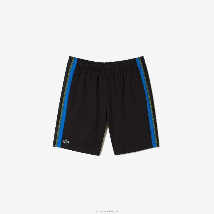 Lacoste tennisshort van gerecycled polyester 0828H425 zwart blauw geel xis Heren