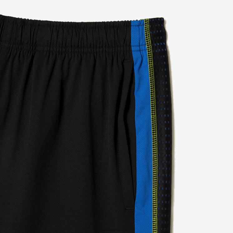 Lacoste tennisshort van gerecycled polyester 0828H425 zwart blauw geel xis Heren