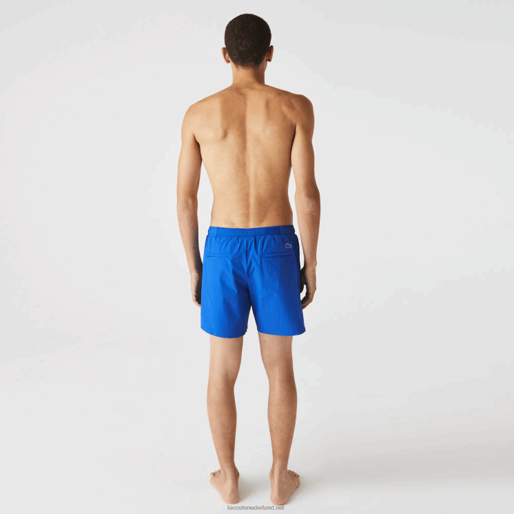 Lacoste zwembroek met nautische print 0828H1661 blauw wit 7lc Heren
