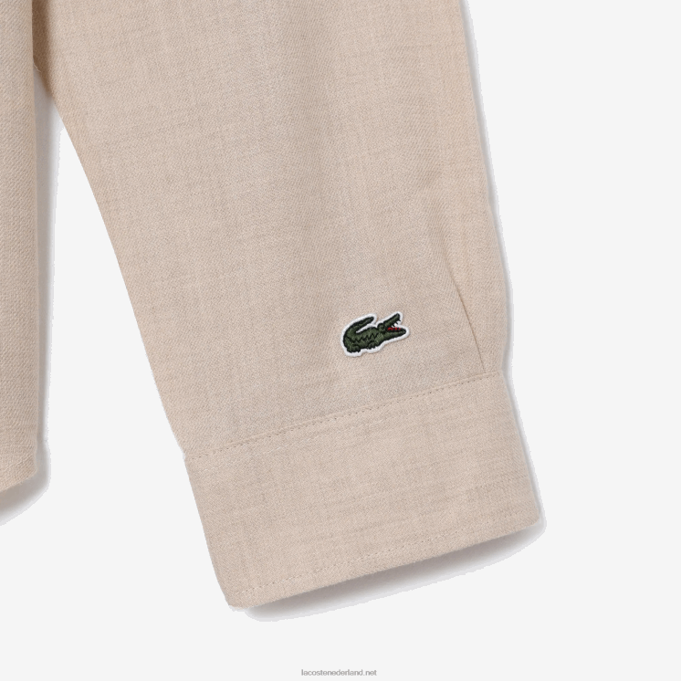 Lacoste Flanellen overhemd met normale pasvorm 0828H1654 beige zwart ub7 Heren