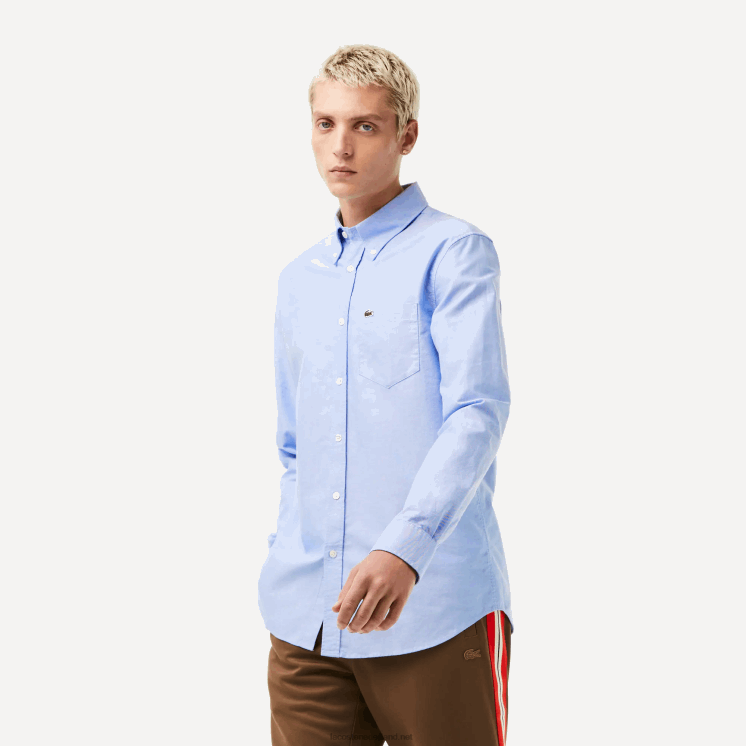 Lacoste Oxford-katoenen overhemd met normale pasvorm 0828H1466 blauwe hbp Heren