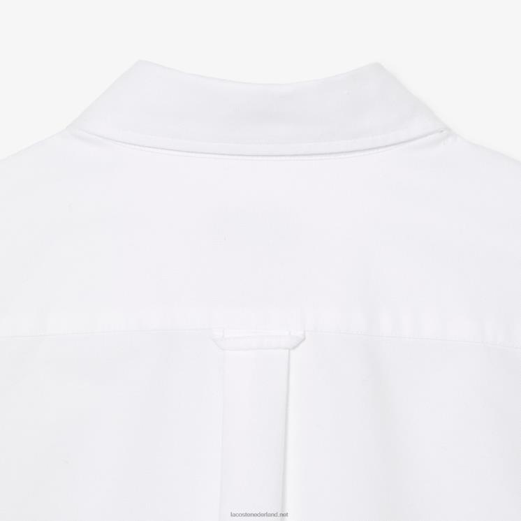 Lacoste Oxford-katoenen overhemd met normale pasvorm 0828H1467 wit 001 Heren