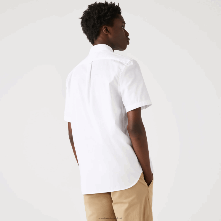 Lacoste Oxford-katoenen overhemd met normale pasvorm 0828H1526 wit 001 Heren