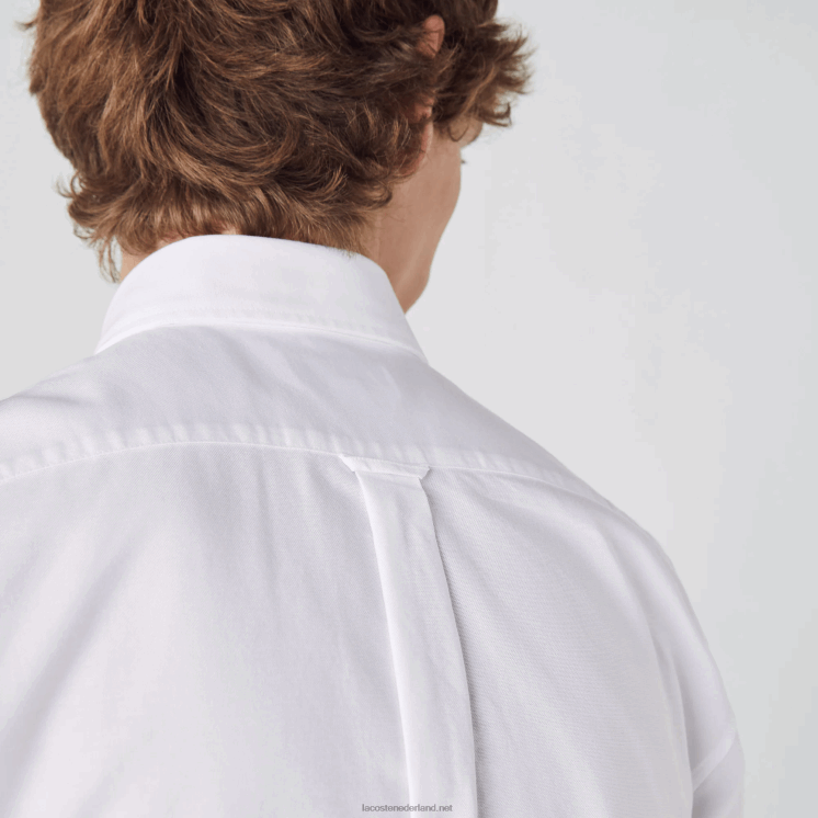 Lacoste Oxford-katoenen overhemd met normale pasvorm 0828H1526 wit 001 Heren