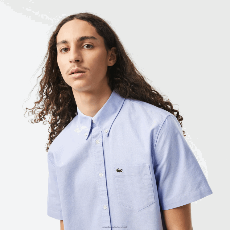 Lacoste Oxford-katoenen overhemd met normale pasvorm 0828H1527 blauwe hbp Heren