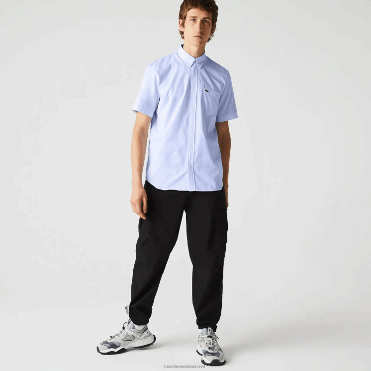 Lacoste Oxford-katoenen overhemd met normale pasvorm 0828H1527 blauwe hbp Heren
