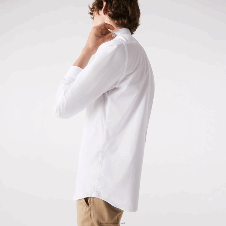 Lacoste Slim-fit overhemd van popeline stretchkatoen 0828H1488 wit 001 Heren