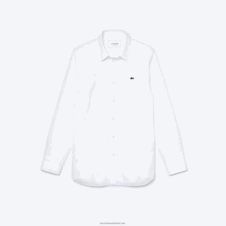 Lacoste Slim-fit overhemd van popeline stretchkatoen 0828H1488 wit 001 Heren