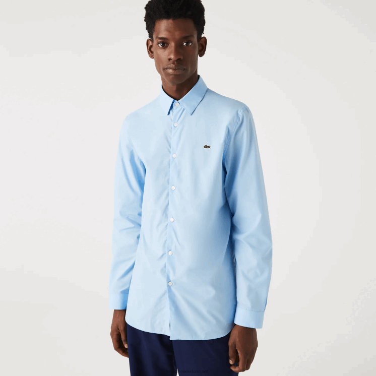 Lacoste Slim-fit overhemd van popeline stretchkatoen 0828H1489 blauwe hbp Heren