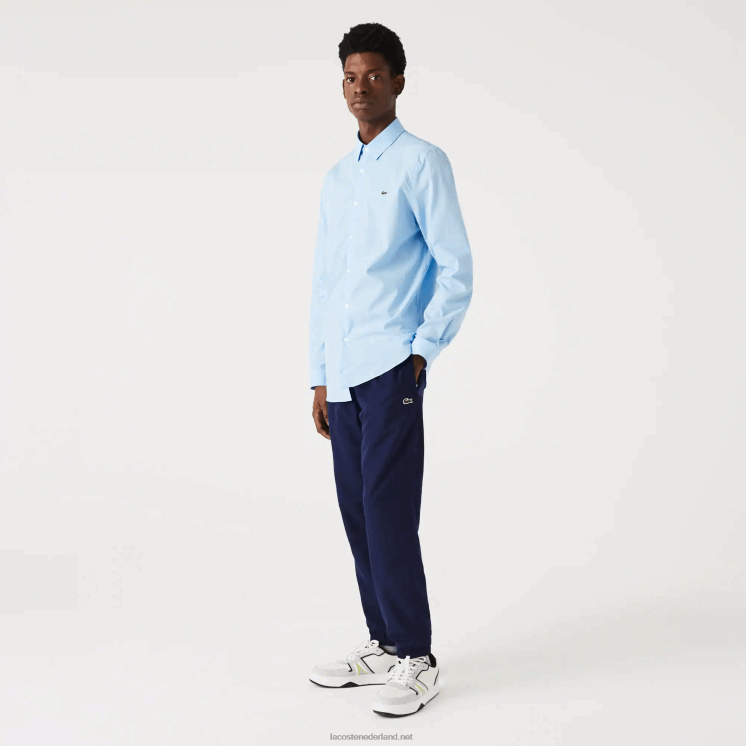 Lacoste Slim-fit overhemd van popeline stretchkatoen 0828H1489 blauwe hbp Heren