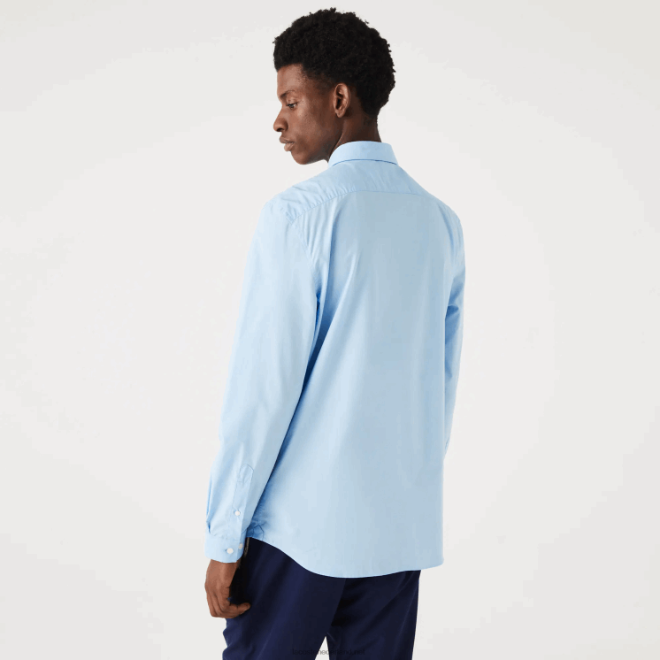 Lacoste Slim-fit overhemd van popeline stretchkatoen 0828H1489 blauwe hbp Heren