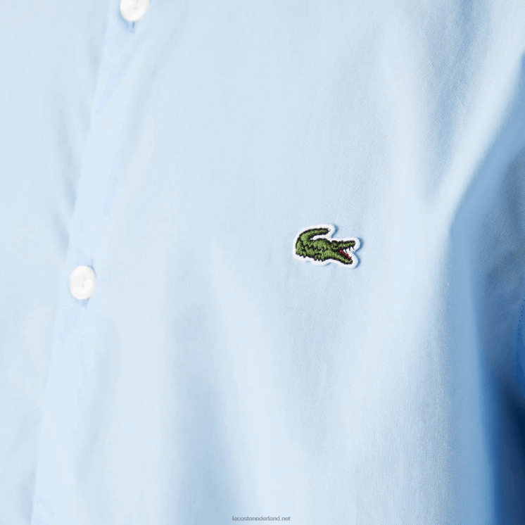 Lacoste Slim-fit overhemd van popeline stretchkatoen 0828H1489 blauwe hbp Heren