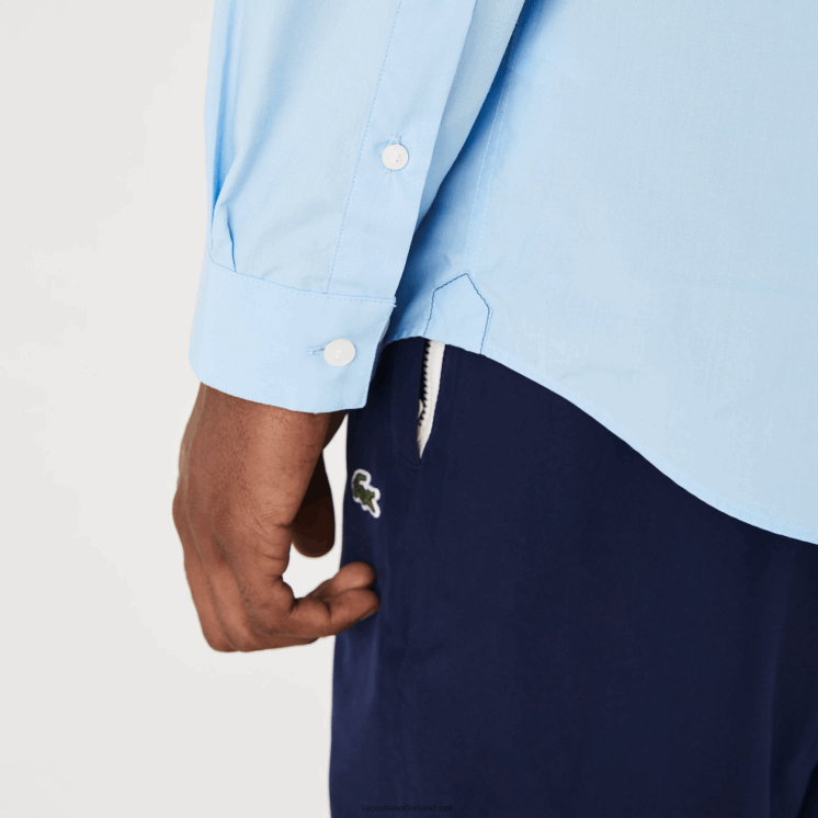 Lacoste Slim-fit overhemd van popeline stretchkatoen 0828H1489 blauwe hbp Heren