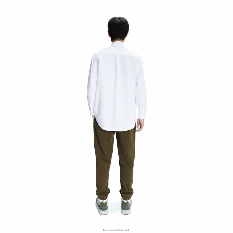Lacoste a.p.c. relaxed fit katoenen overhemd 0828H1631 wit 001 Heren