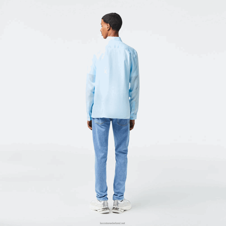 Lacoste linnen overhemd 0828H468 lichtblauw t01 Heren