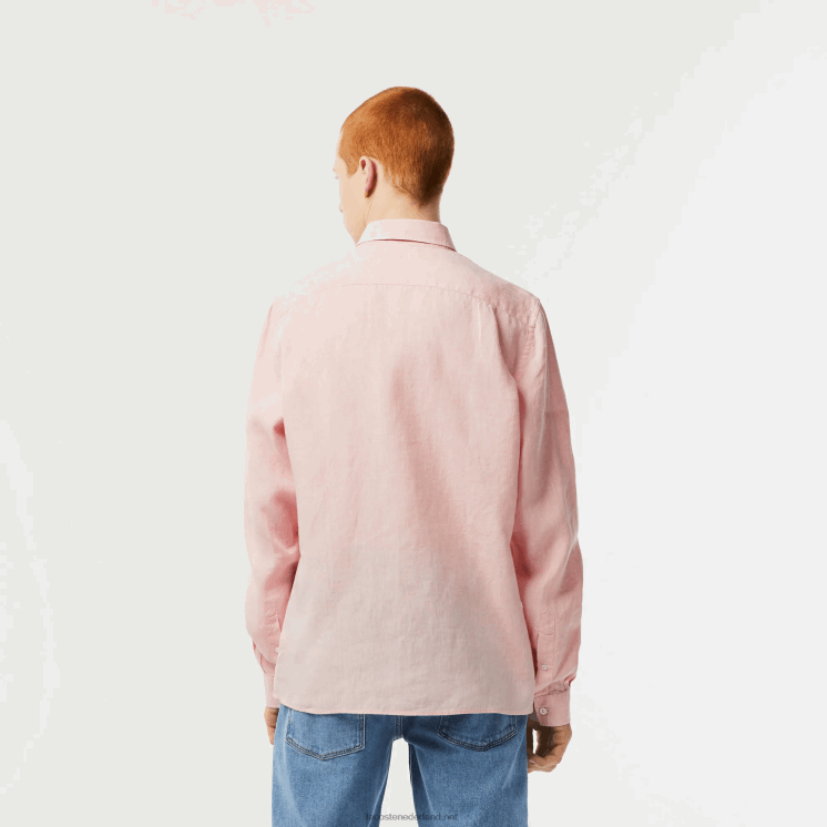 Lacoste linnen overhemd 0828H470 lichtroze t03 Heren
