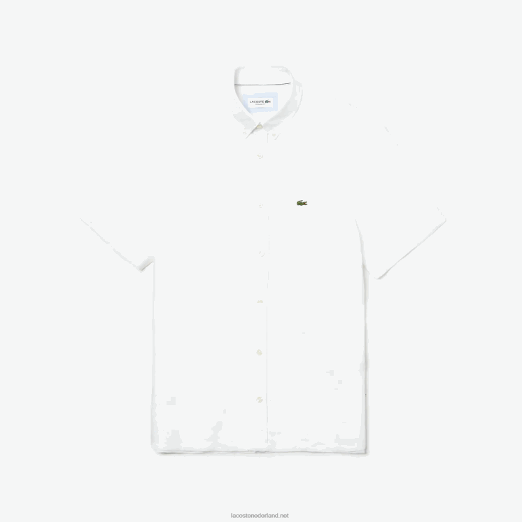Lacoste linnen overhemd met normale pasvorm 0828H1646 wit 001 Heren