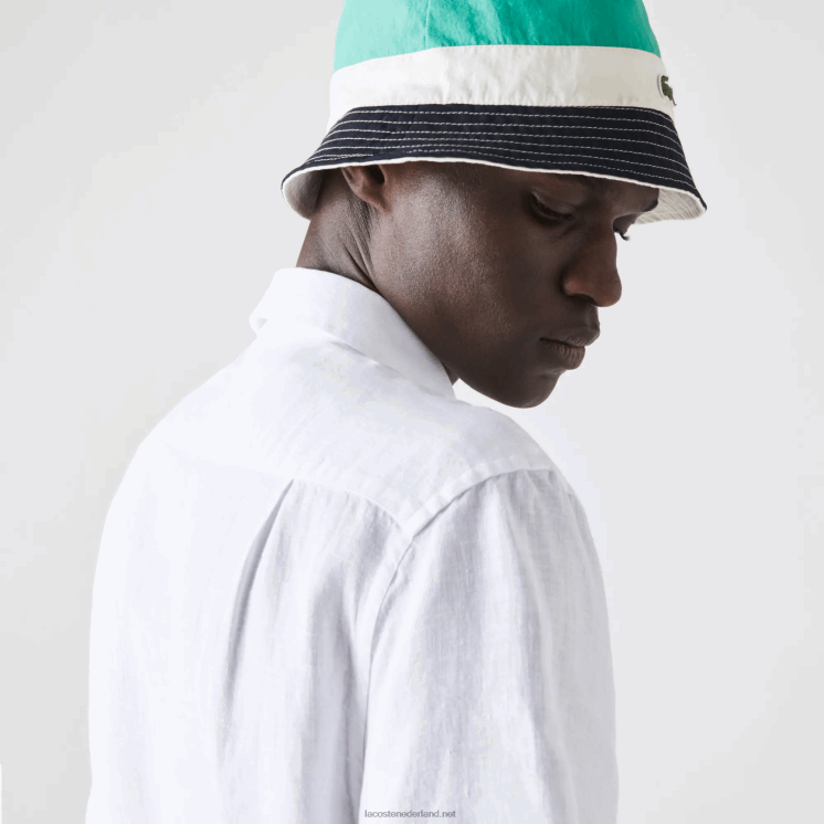 Lacoste linnen overhemd met normale pasvorm 0828H1646 wit 001 Heren
