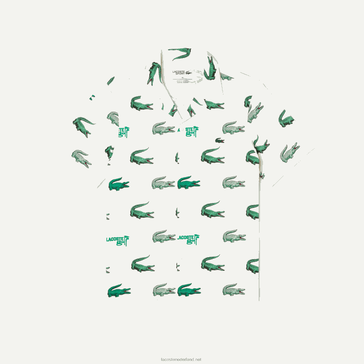 Lacoste overhemd met golfprint en korte mouwen 0828H473 wit 70v Heren