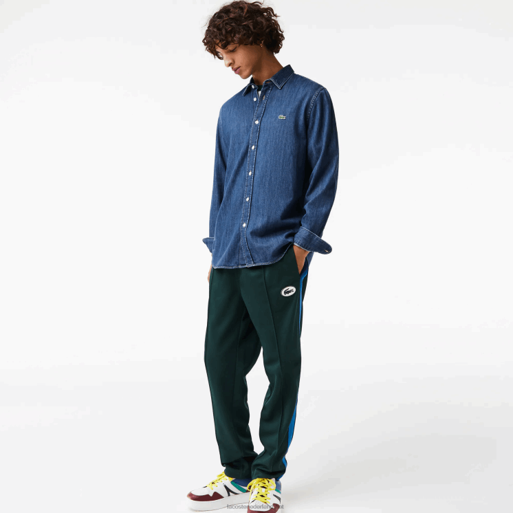 Lacoste regular fit denim overhemd van biologisch katoen 0828H1502 blauwe cdz Heren