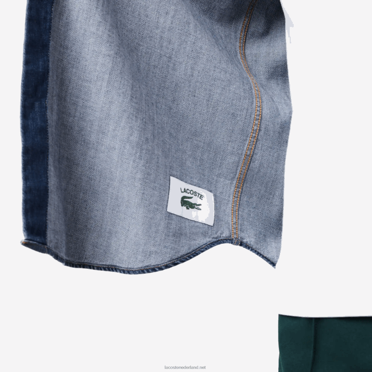 Lacoste regular fit denim overhemd van biologisch katoen 0828H1502 blauwe cdz Heren