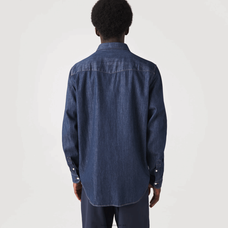 Lacoste regular fit denim overhemd van biologisch katoen 0828H1503 grijs qjh Heren