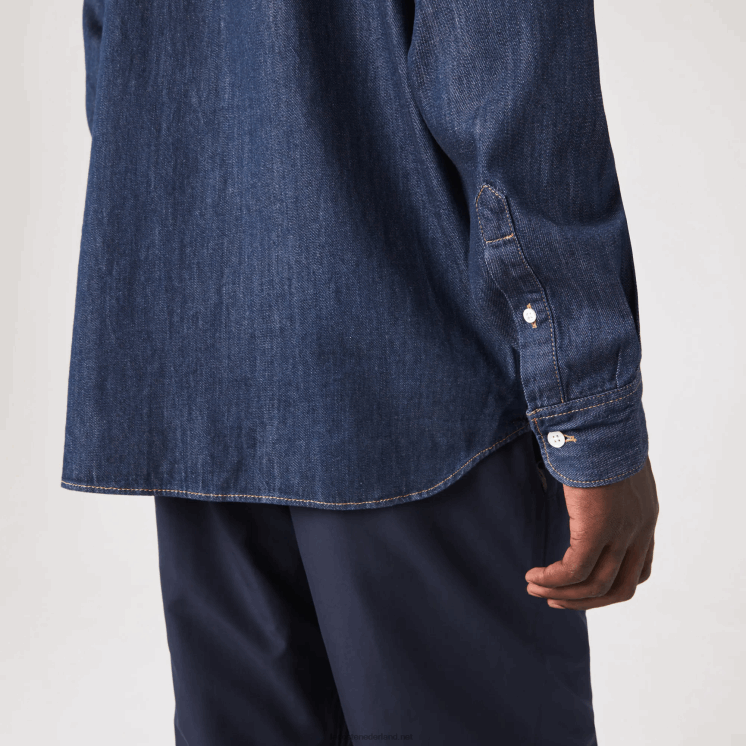 Lacoste regular fit denim overhemd van biologisch katoen 0828H1503 grijs qjh Heren