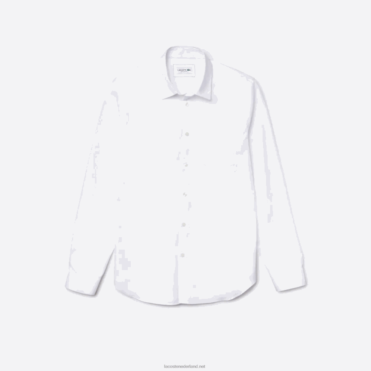 Lacoste regular-fit katoenen popeline overhemd 0828H1614 wit 001 Heren