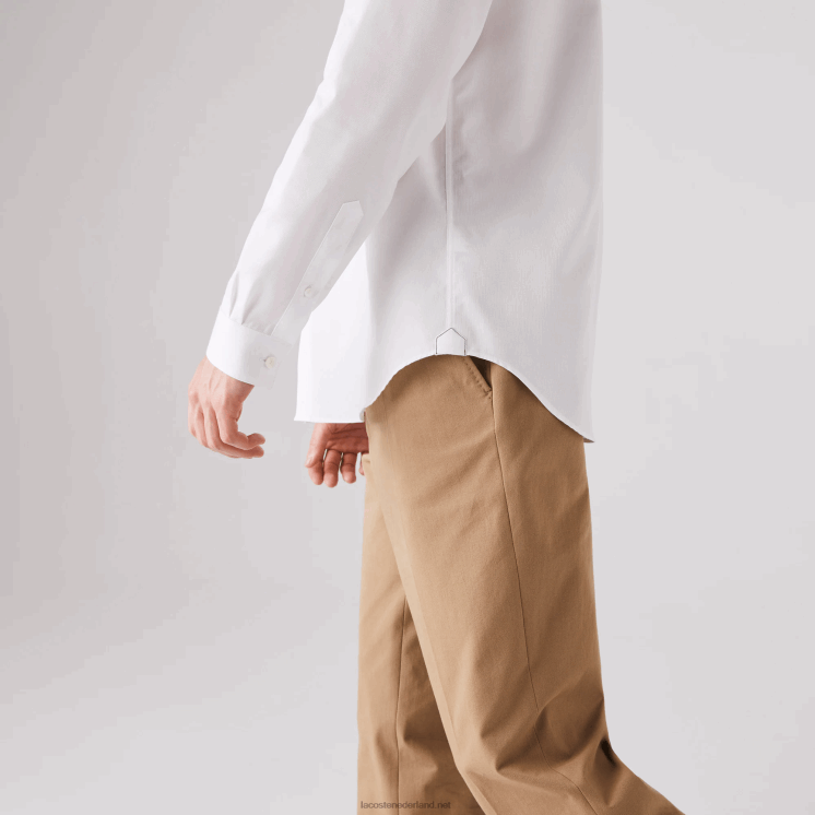 Lacoste regular-fit katoenen popeline overhemd 0828H1614 wit 001 Heren