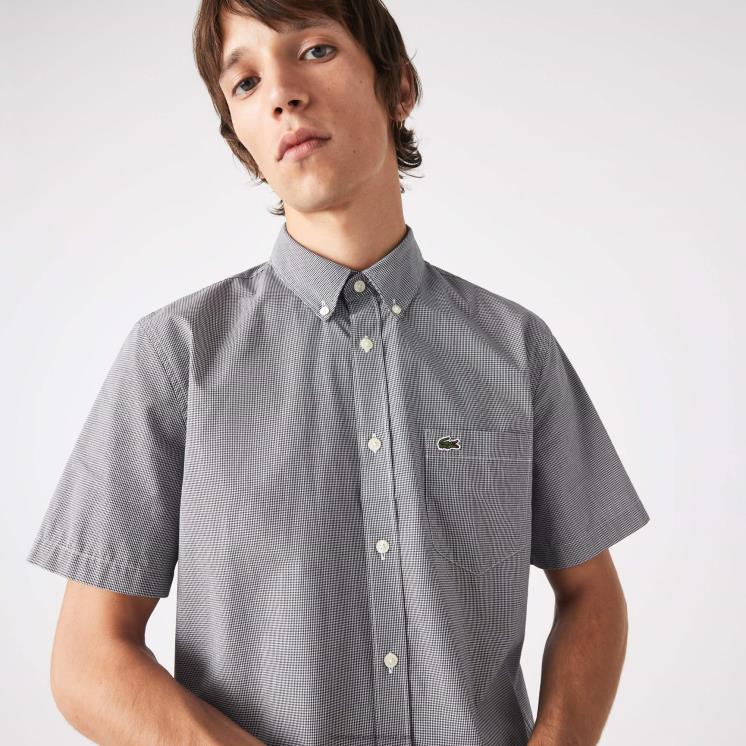 Lacoste regular-fit overhemd met gingangruit 0828H1552 wit marineblauw 522 Heren