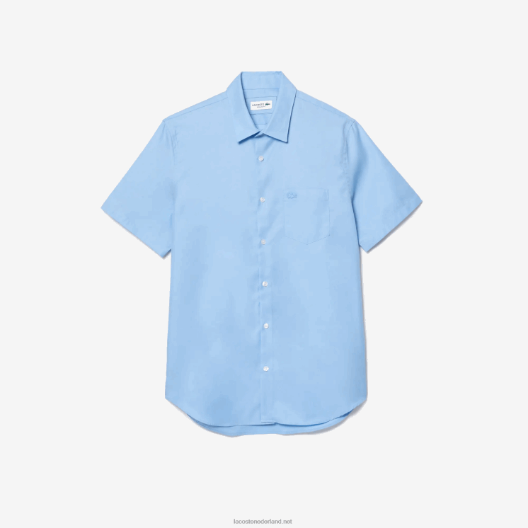 Lacoste regular fit overhemd van effen katoen 0828H1562 blauwe hbp Heren