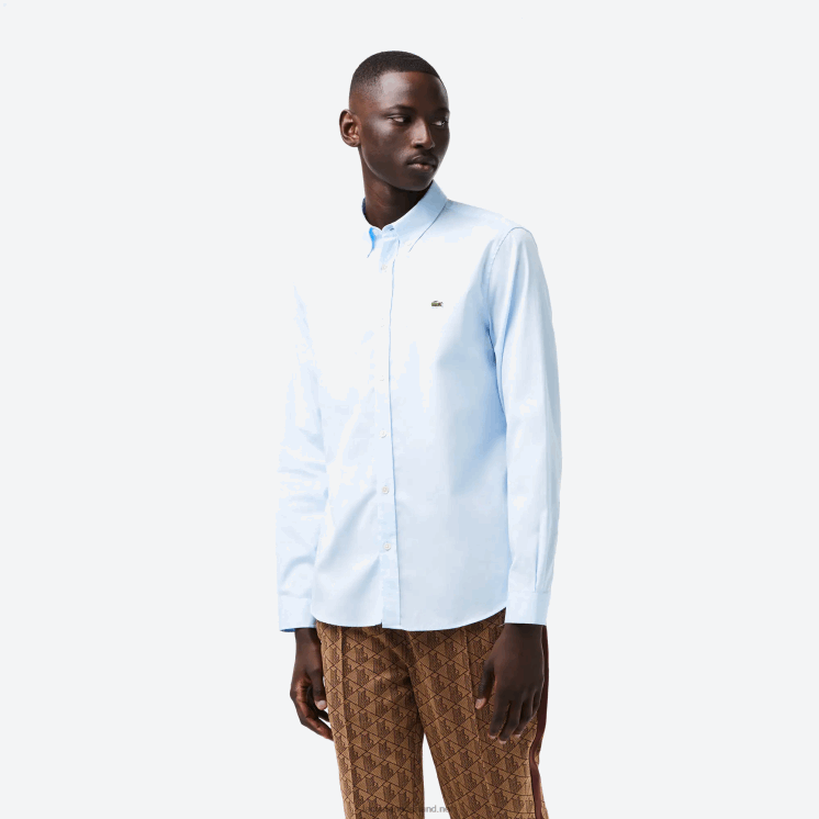 Lacoste regular fit overhemd van premium katoen 0828H1493 blauwe hbp Heren
